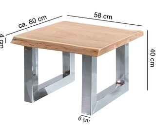 Couchtisch 60 x 58 cm braun
