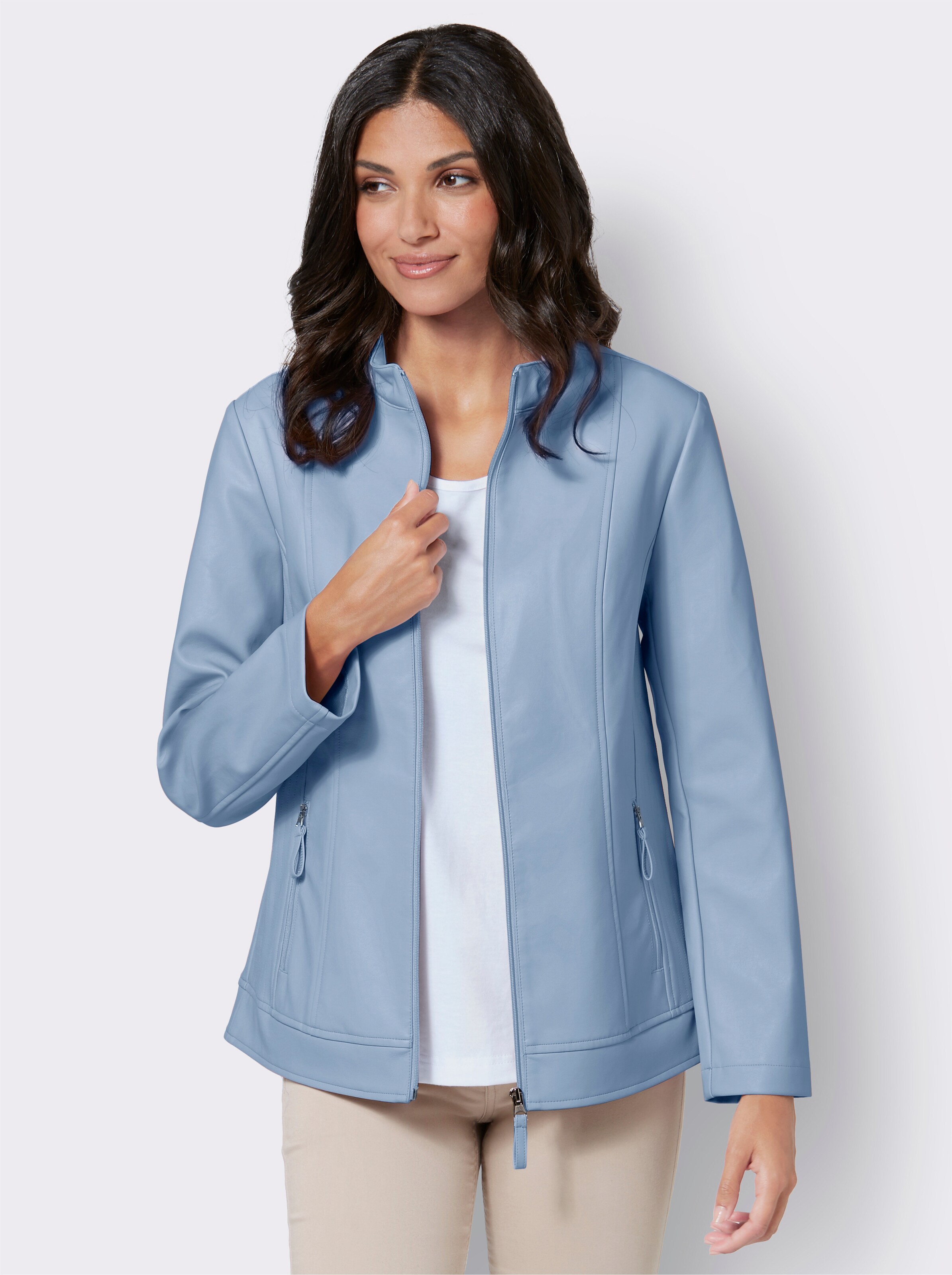 Lederimitatjacke mit PU-Beschichtung, pflegeleicht