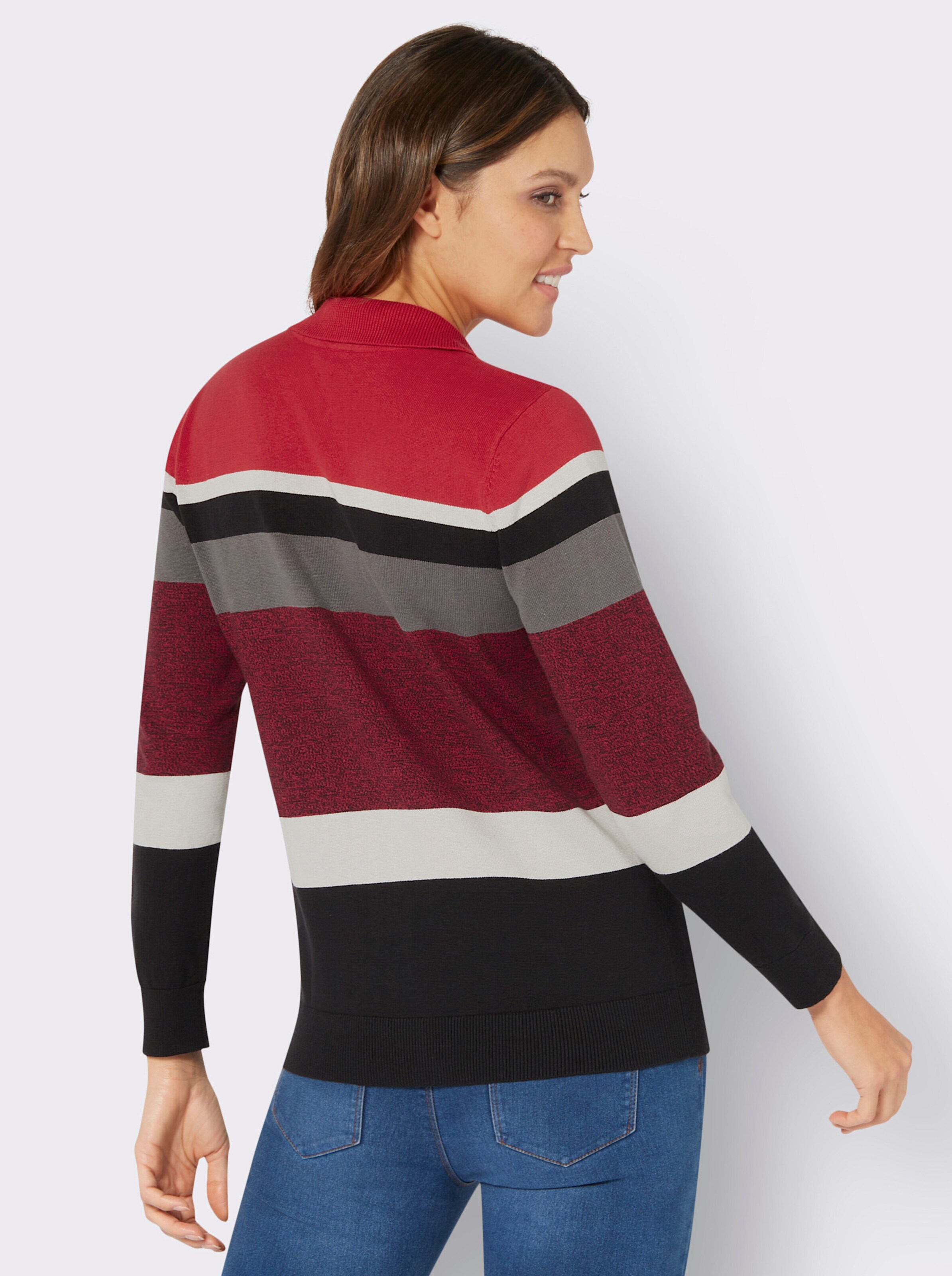 Polopullover mit Streifenmuster