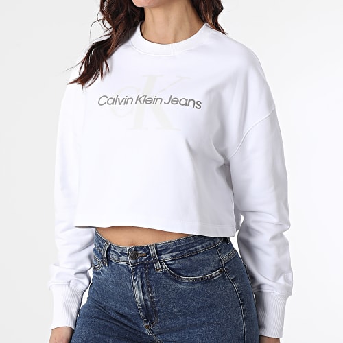 Sweat Crewneck Femme Seasonal Monogram 8751 Blanc