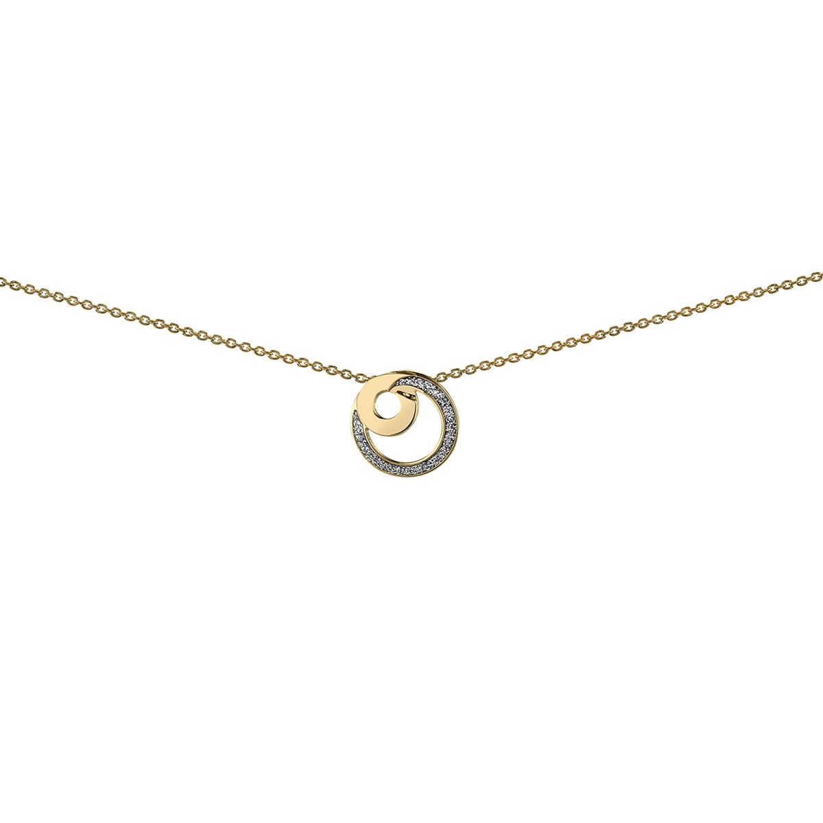 Collier Brillaxis or jaune 18 carats cercle pailleté
