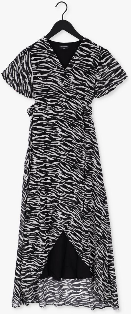 COLOURFUL REBEL zwarte colourful rebel maxi jurk felin zebra maxi wrap dress