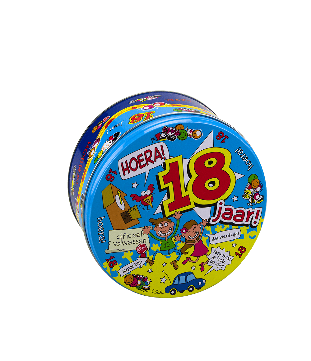 Snoeptrommel 18 Jaar 14cm