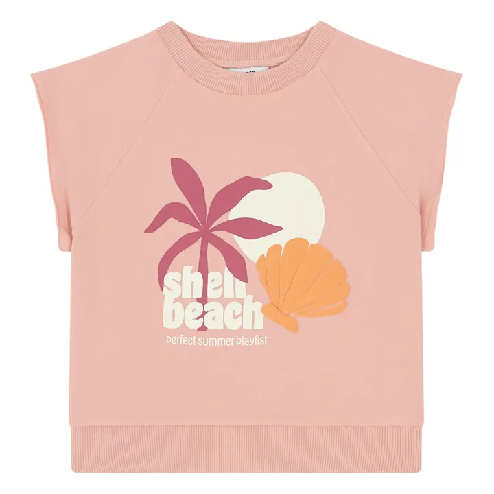 Hundred Pieces Sweat Manche Courte Coton Bio | Rose poudré
