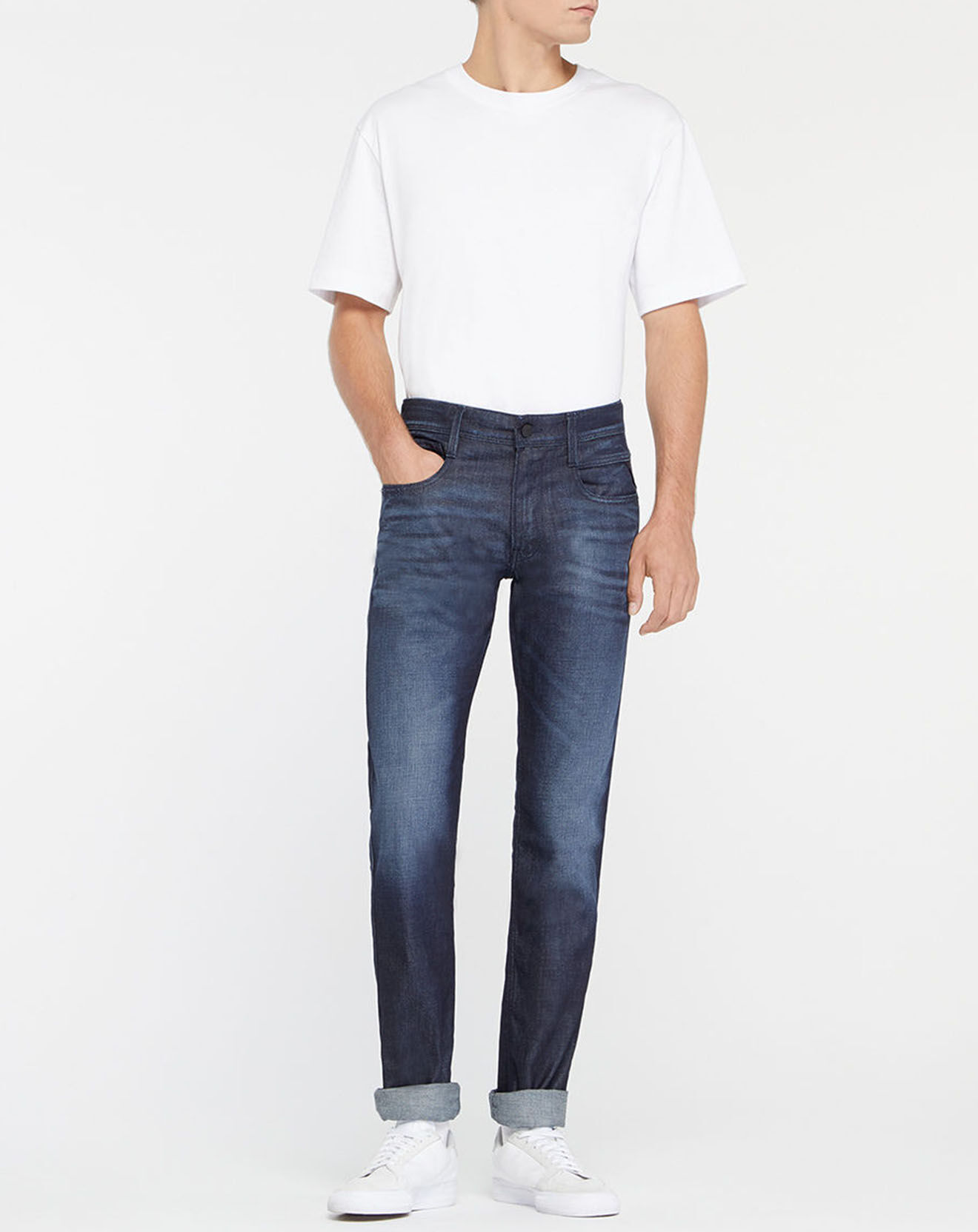 Replay Jean Slim Pure Denim Anbass bleu foncé
