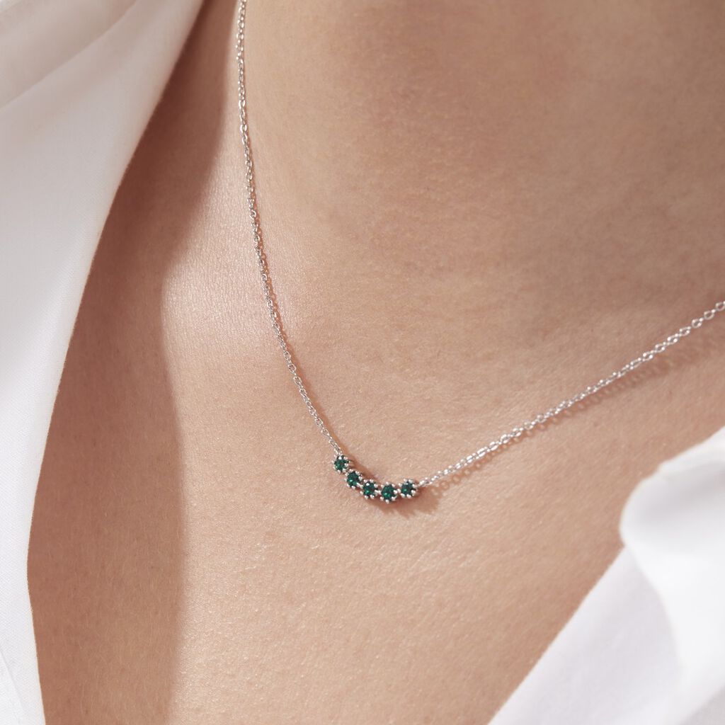Collier Karrie Argent Blanc Oxyde De Zirconium