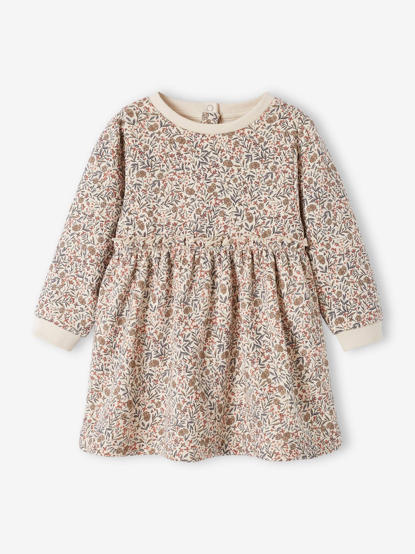Vestido de pelúcia bege dourado para bebê