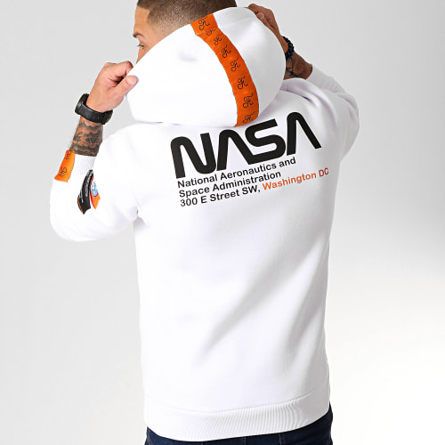 Sweat Capuche Space Exploration Avec Patchs Et Broderie 250 Blanc