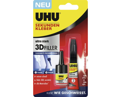 UHU Superlijm UltraStrong 3D 9 g + 3 g