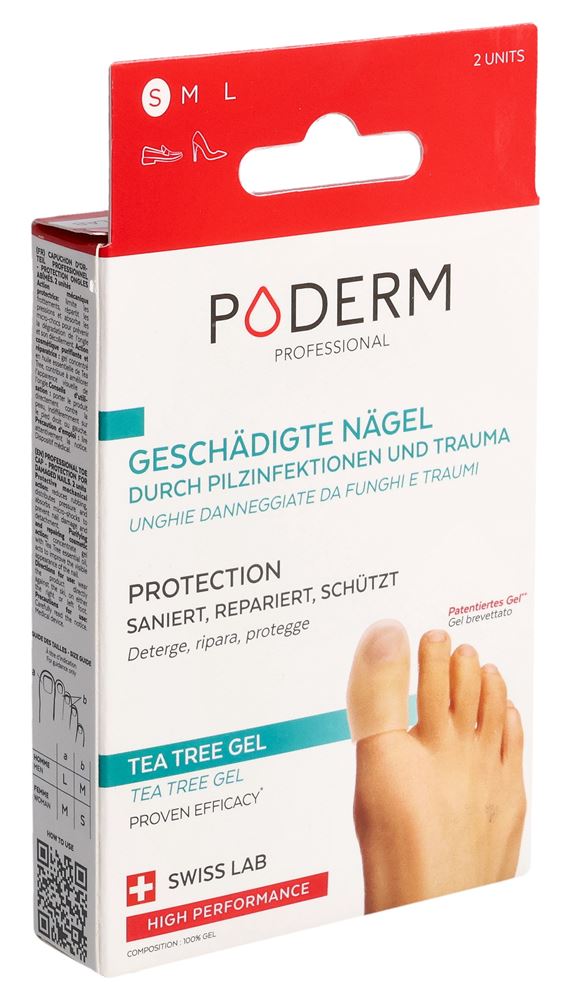 PODERM Zehenschutzkappe<br>2 Stück, S, für geschädigte Nägel