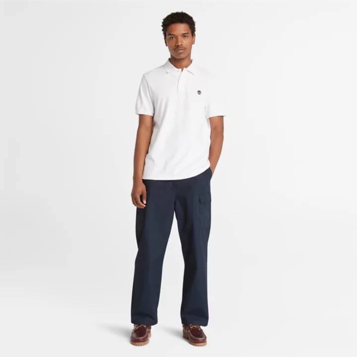 Polo en piqué Millers River pour homme en blanc
