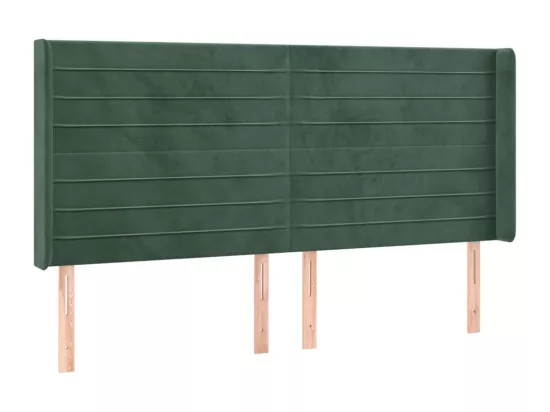 Sommier tapissier matelas et LED Vert foncé 180x200 cm Velours
