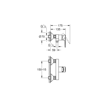 Grohe douchemengkraan Start Edge 15cm