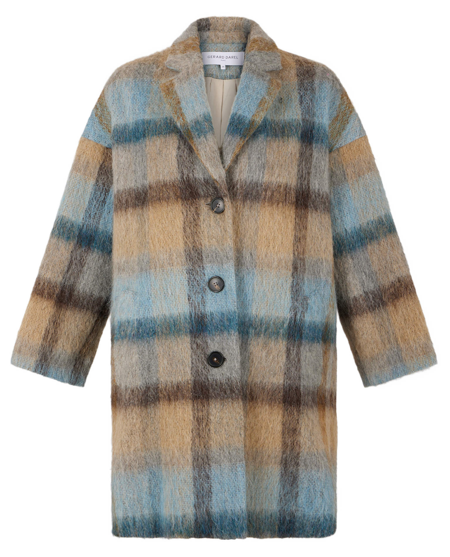 LEONILLE - Manteau col tailleur en laine mélangée | Beige
