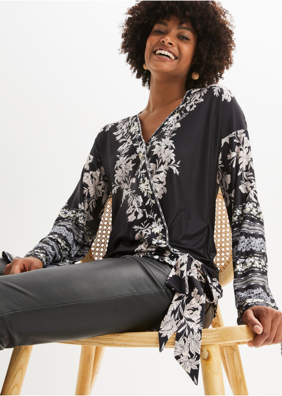 Blouse portefeuille en jersey