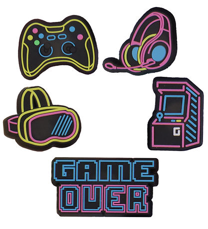 Crocs Anhänger - Neon Gamer - 5er-Pack