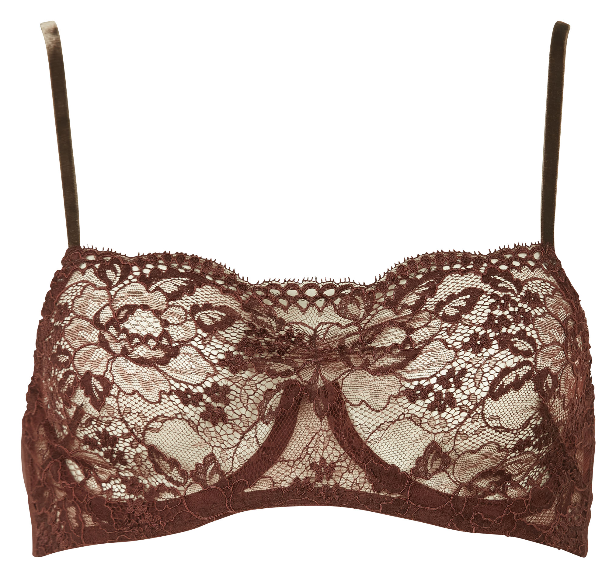 HEART OF GOLD - Soutien gorge bandeau en dentelle | Marron
