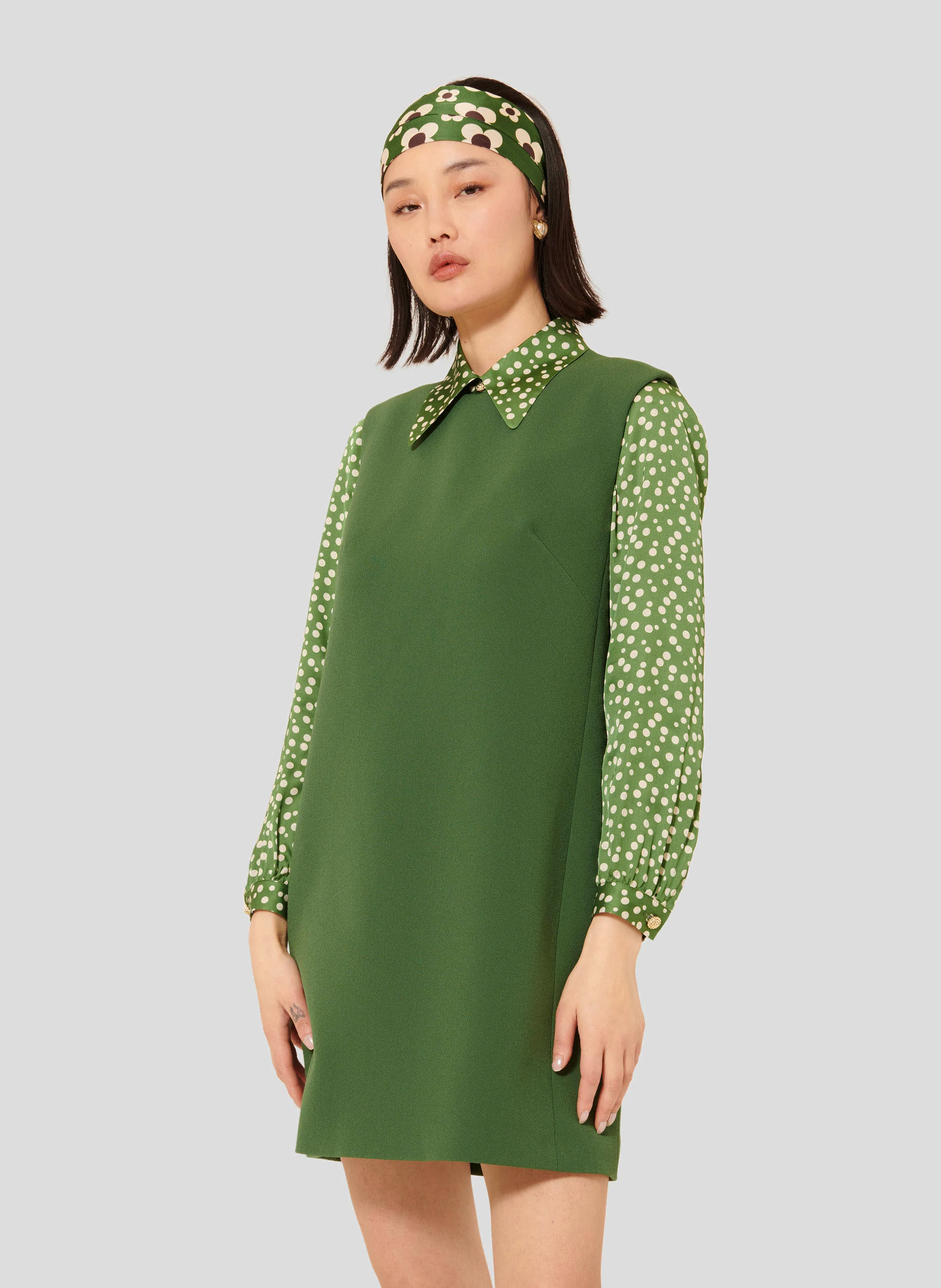 RINALDIE - Robe courte cintrée sans manches| Vert
