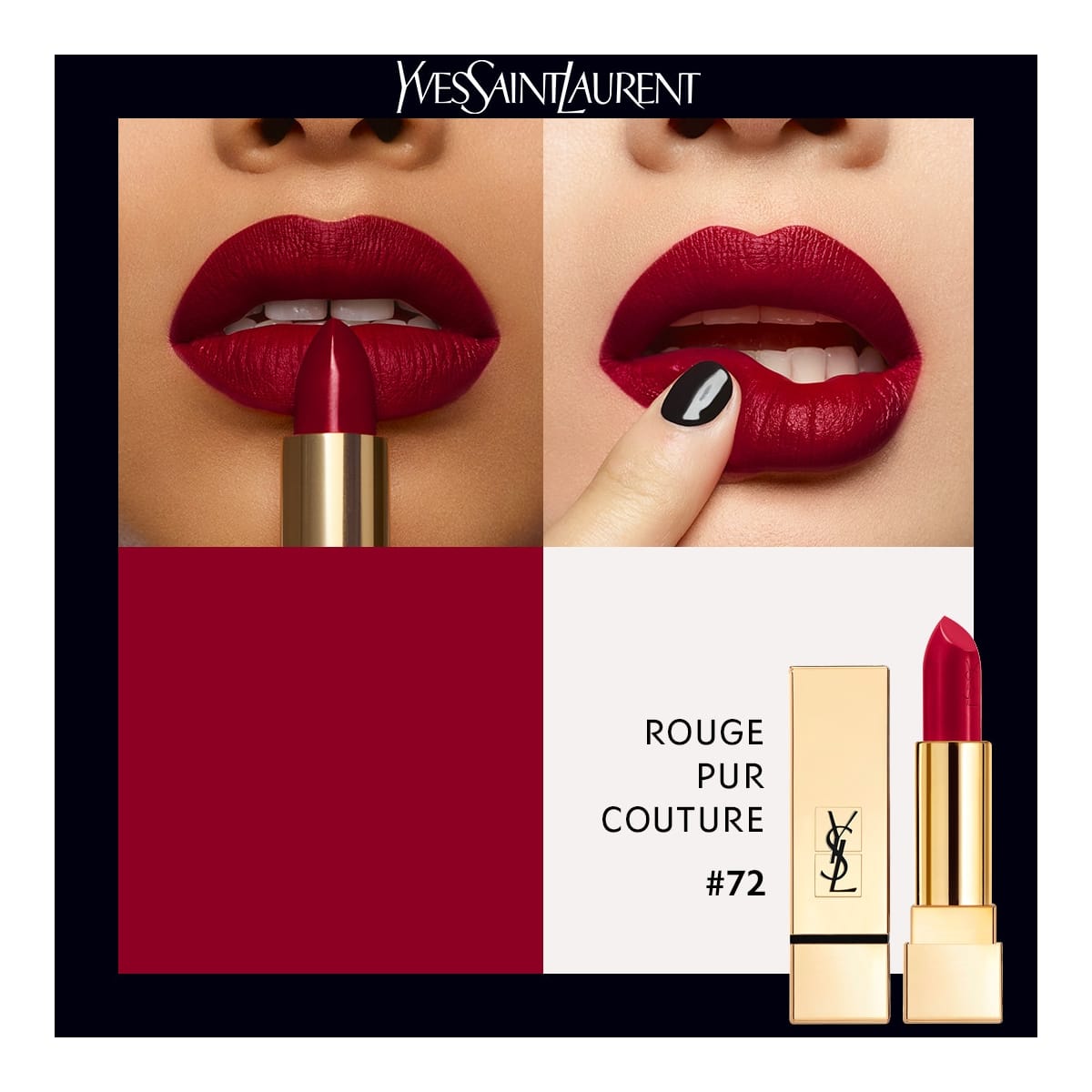YVES SAINT LAURENT Rouge Pur Couture Rouge à Lèvres Satiné Longue Tenue et Confort