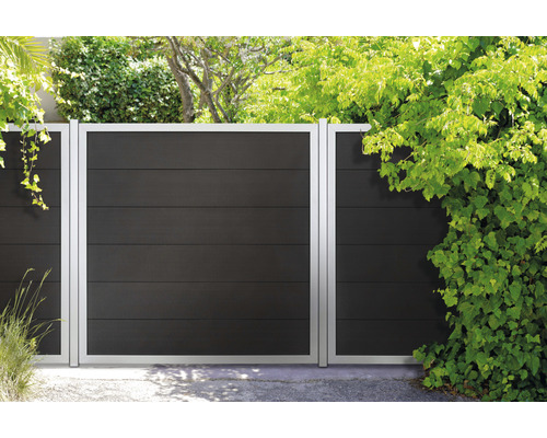 Hoofdelement GroJa Novara voorgemonteerd zonder palen, frame zilver 180 x 180 cm antraciet