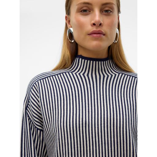 Vero Moda Gold Pinstripe Striktrøje, Navy Blazer, XL