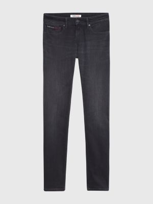 Calça jeans Scanton Slim Fit preta desbotada