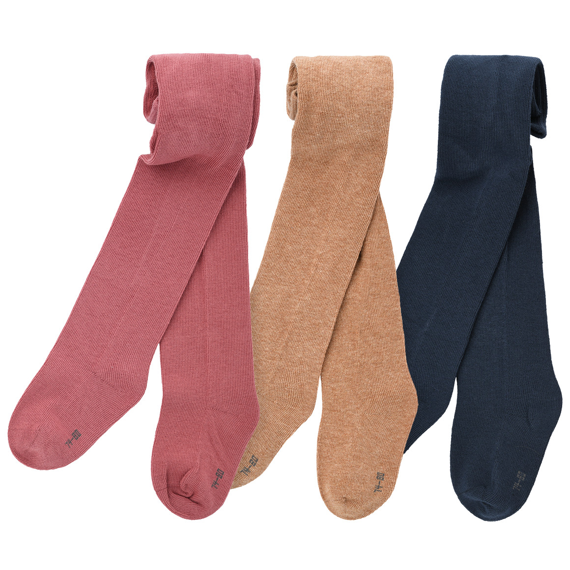 Topomini 3 Baby Strumpfhosen in verschiedenen Farben beige / dunkelrosa / dunkelblau