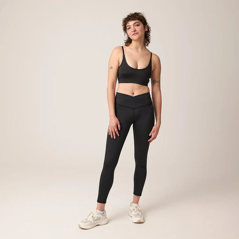 High Waist Leggings V Cross aus recyceltem Polyester Schwarz