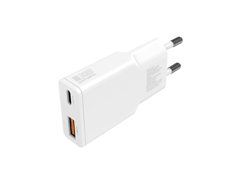 4smarts USB-Wandladegerät PDPlug Slim Duos 30 W Kompakter USB-C-Ladeadapter mit GaN-Technologie