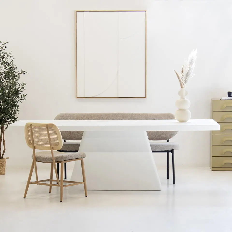 Eettafel Rechthoek 240cm - Wit Eco Composiet - Acryl Coating - Avia