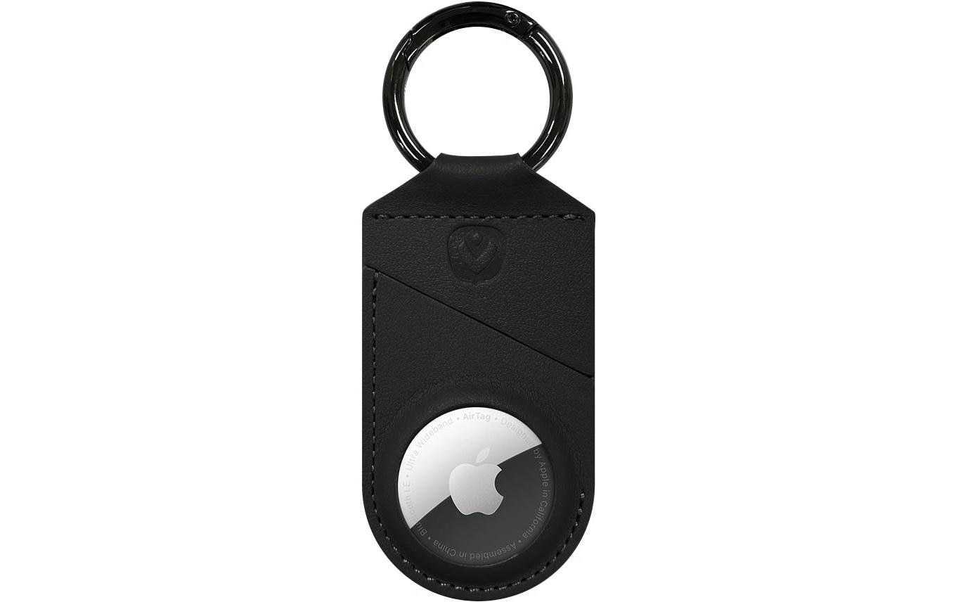 Schlüsselanhänger AirTag Case Leder SchwarzSchlanker Schlüsselanhänger mit Find My App-Funktion