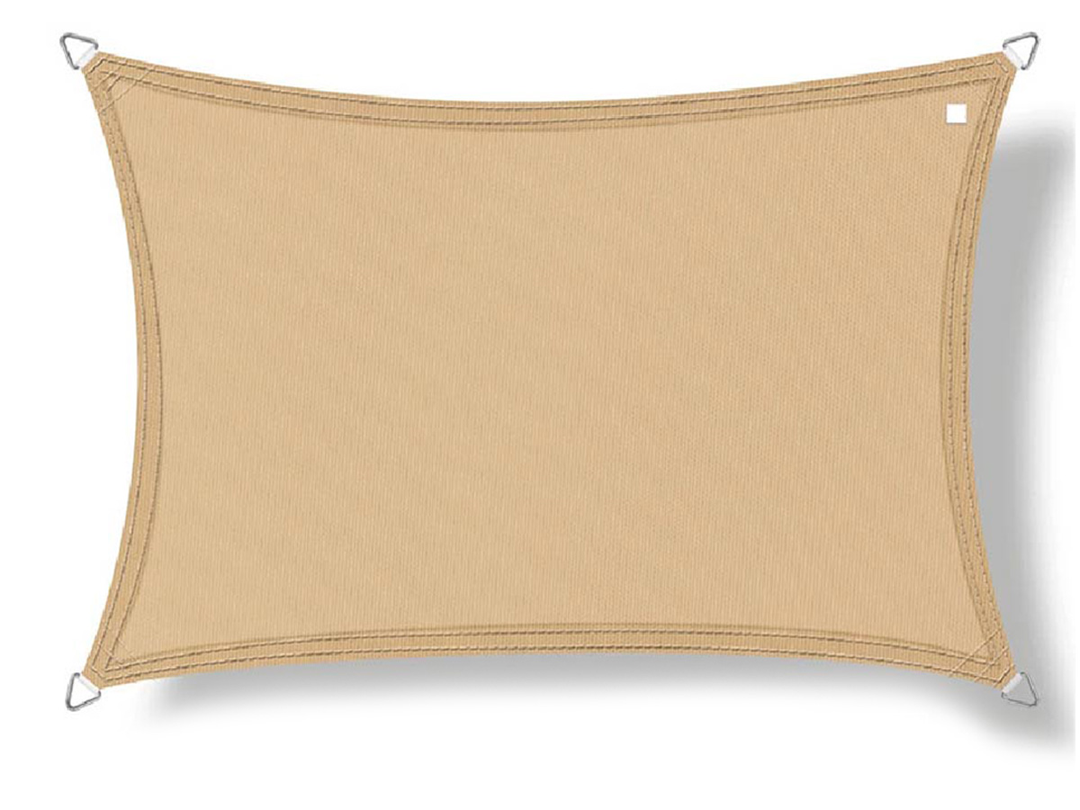 Buitenkado 2x3 zand beige waterdicht schaduwdoek rechthoek