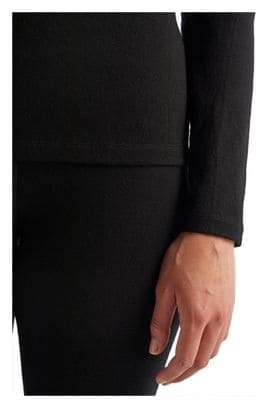 Maillot Manches Longues Femme Icebreaker Mérinos 260 Tech Half Zip Noir