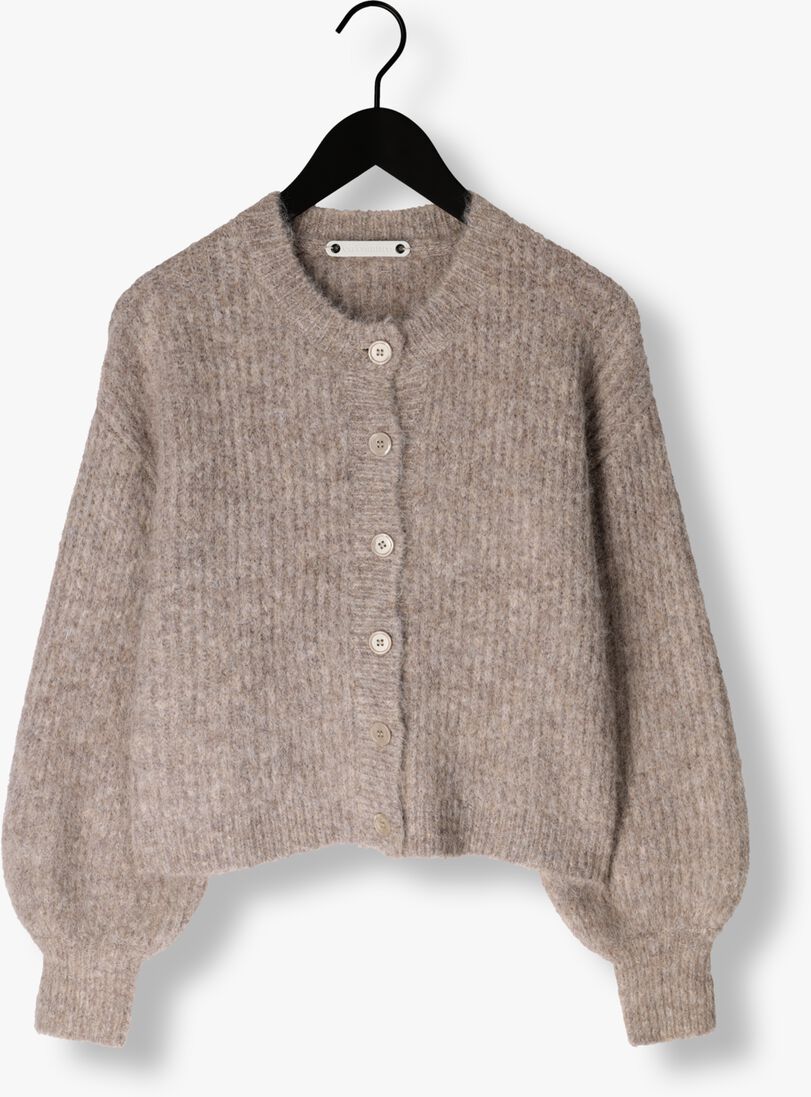 taupe co'couture vest coralee rib cardigan