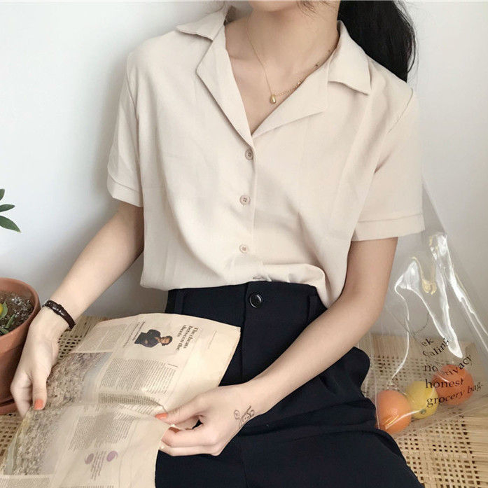 Whoosh - Blouse met korte mouwen en effen kleur