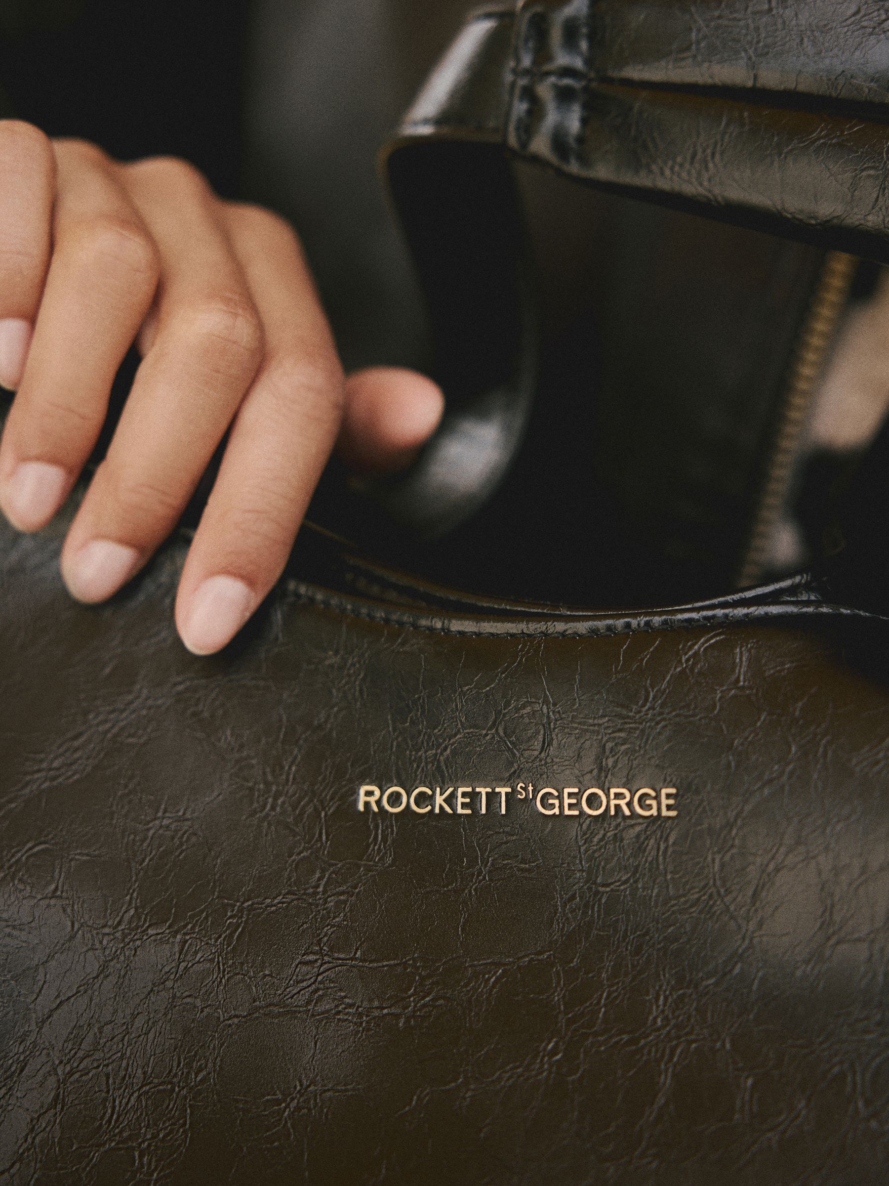 Rockett St George Studded Swan Hobo Shopper Bag