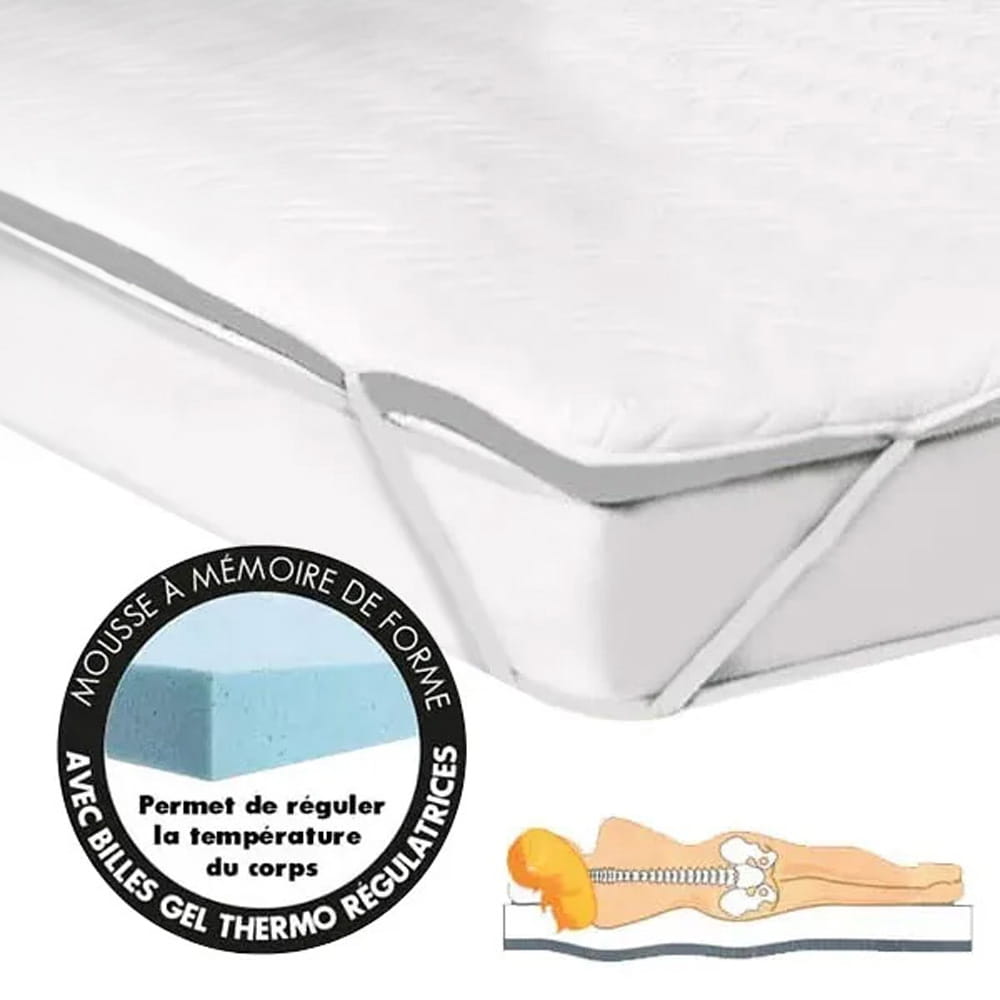 Surmatelas gel à mémoire de forme pour lit