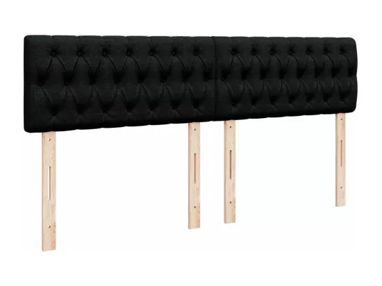 Sommier à lattes de lit avec matelas Noir 180x200 cm Tissu