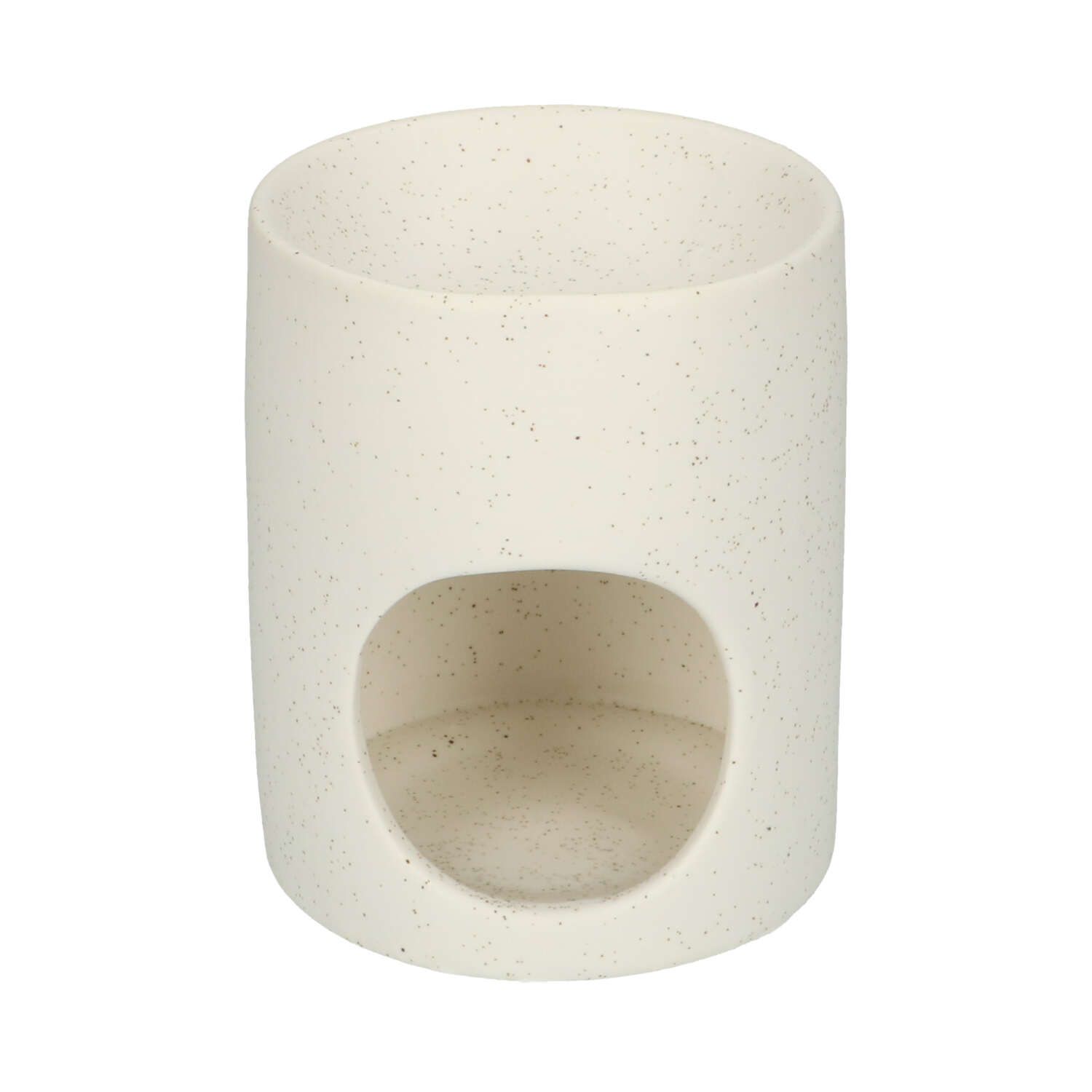 Geuroliebrander, keramiek, wit gespikkeld, Ø 8 x 10 cm