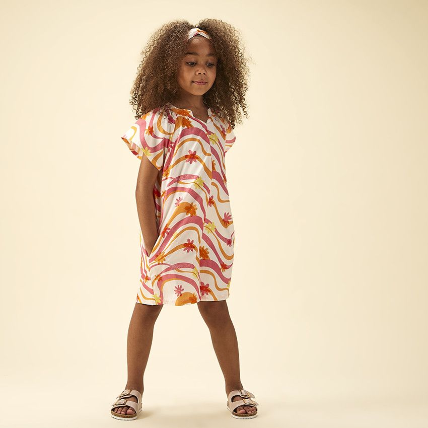 Bandeau effet croisé imprimé pop pour fille - Blanc