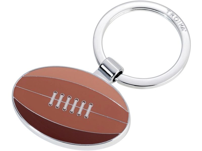 Troika Schlüsselanhänger Rugby Braun/Silber Rugby-Ball-Anhänger für Schlüssel