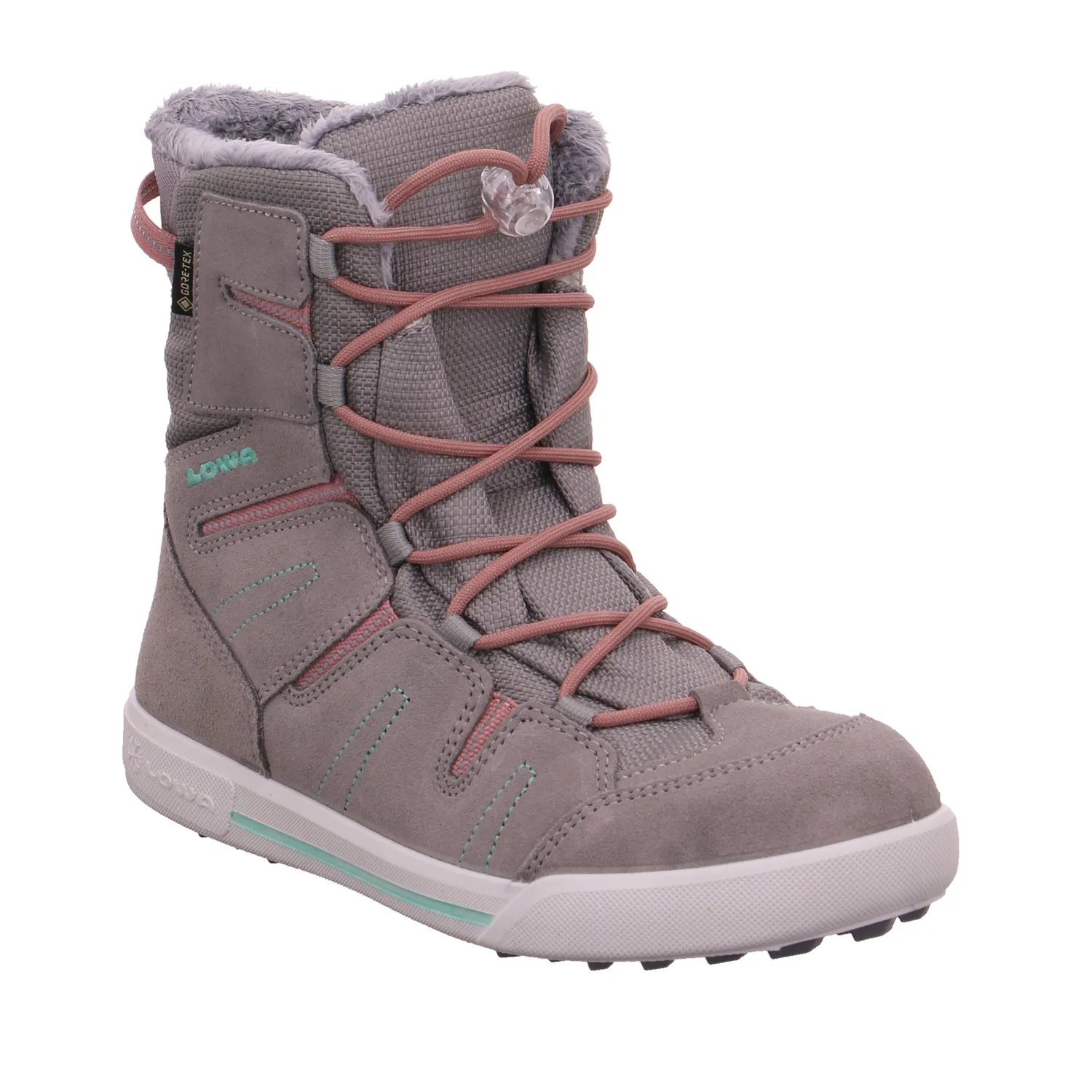 LOWA Mädchen-Snowboot Membrane Grau Textil  Winter-Sneaker, high