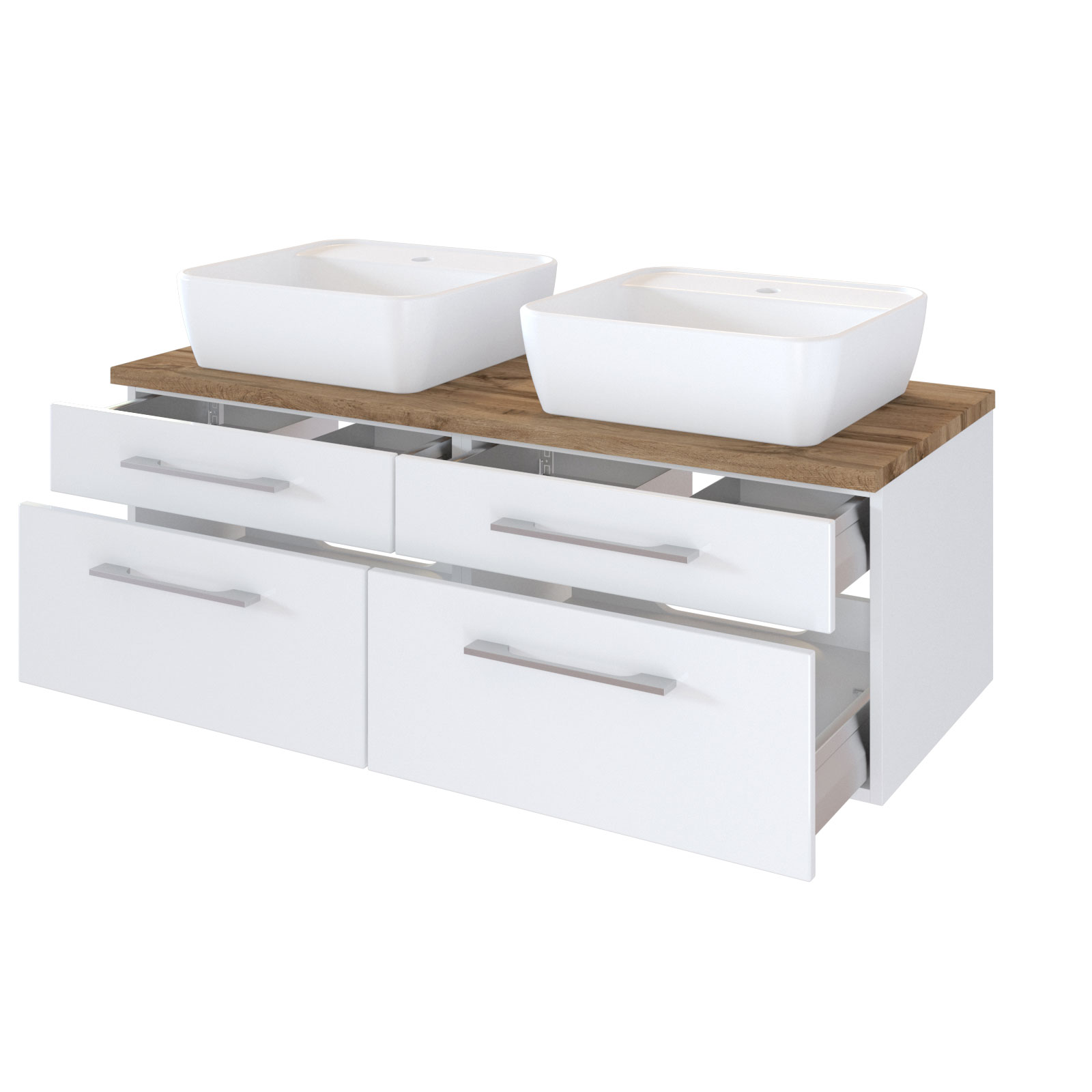 3-teiliges Badmöbel-SetDAVOS - weiß - 120 cm breit