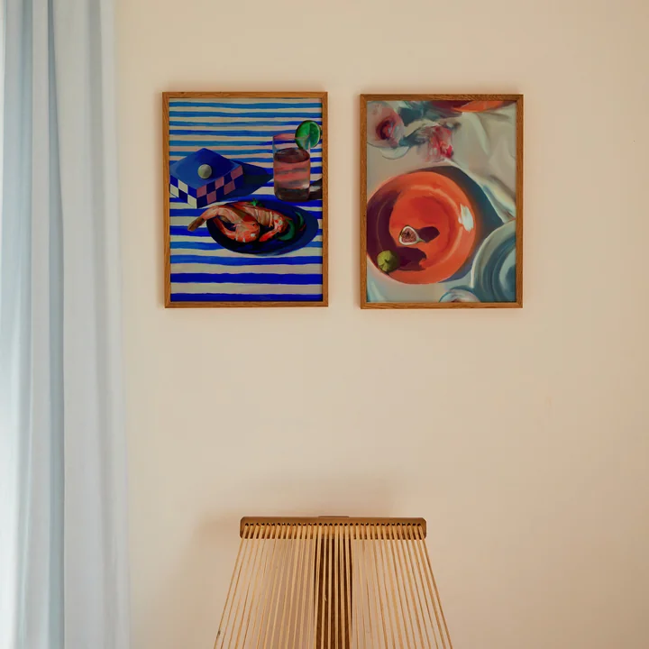Paper Collective - Shrimp Stripes Poster, 50 x 70 cm