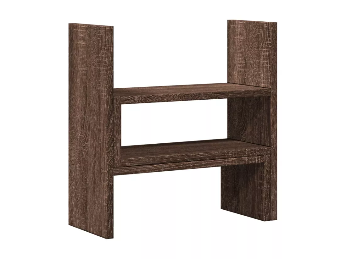 Organisateur de bureau réglable chêne marron bois d'ingénierie