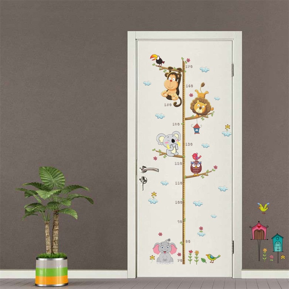 (70-170cm) Wandtattoo Kinderzimmer Aufkleber Wachstum Diagramm Deko Wandsticker - Zoo Tiere