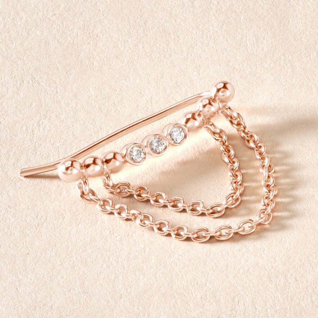 Bijoux D'oreilles Katelyn Argent Rose Oxyde De Zirconium
