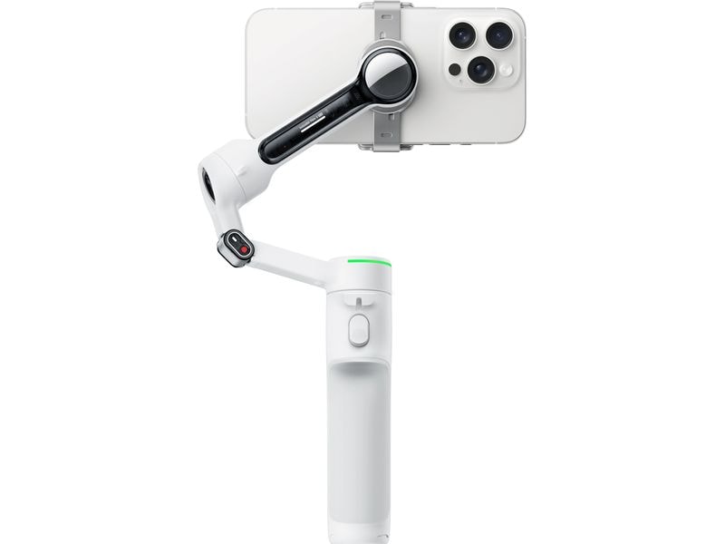 Insta360 Gimbal Flow 2 Pro Creator-Paket Weiss Ultimativer Kl-Tracking-Stabilisator mit Spotlight, magnetischer Handyhalterung und USB-C-Ladekabel