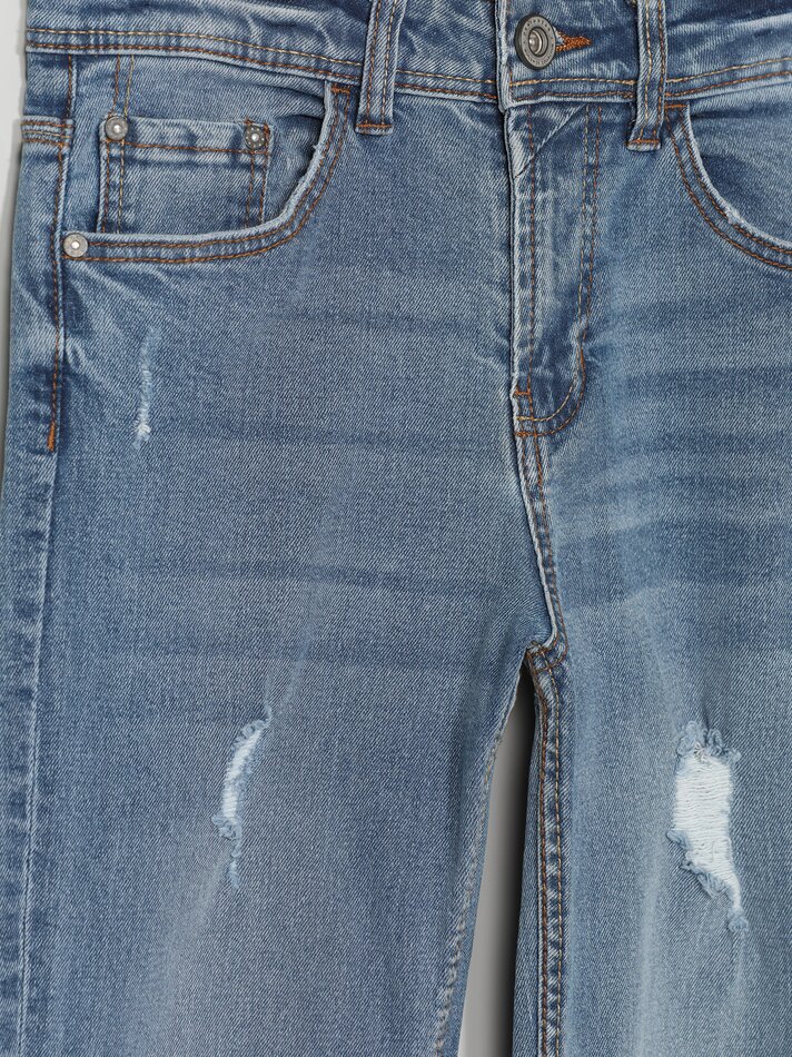 Calça jeans slim confortável - Azul claro