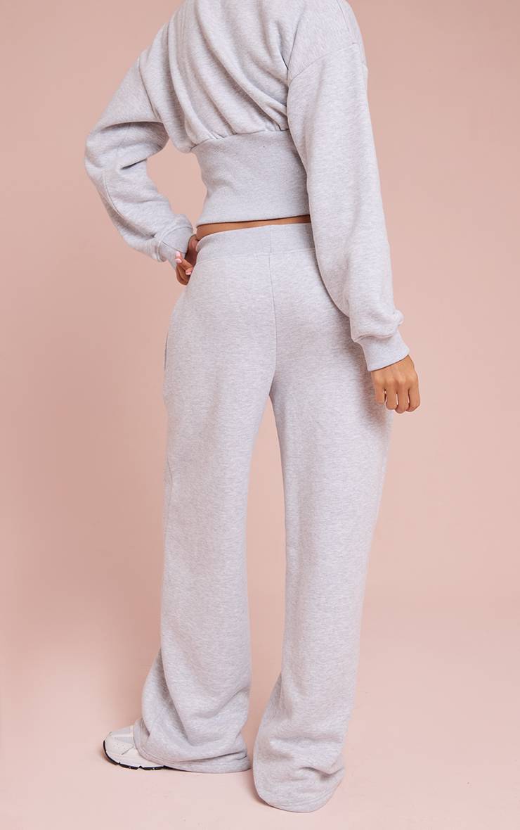 Gris Cendré Joggers Taille Haute Coupe Droite
